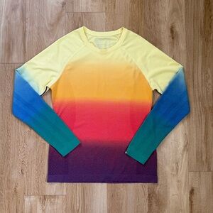 Figs XL Limited Edition Salta Seamless Underscrub Ombre Rainbow Long Sleeve Top